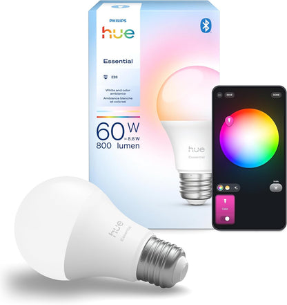Philips Hue Essential Smart LED A19 Bulb, 4-Pack