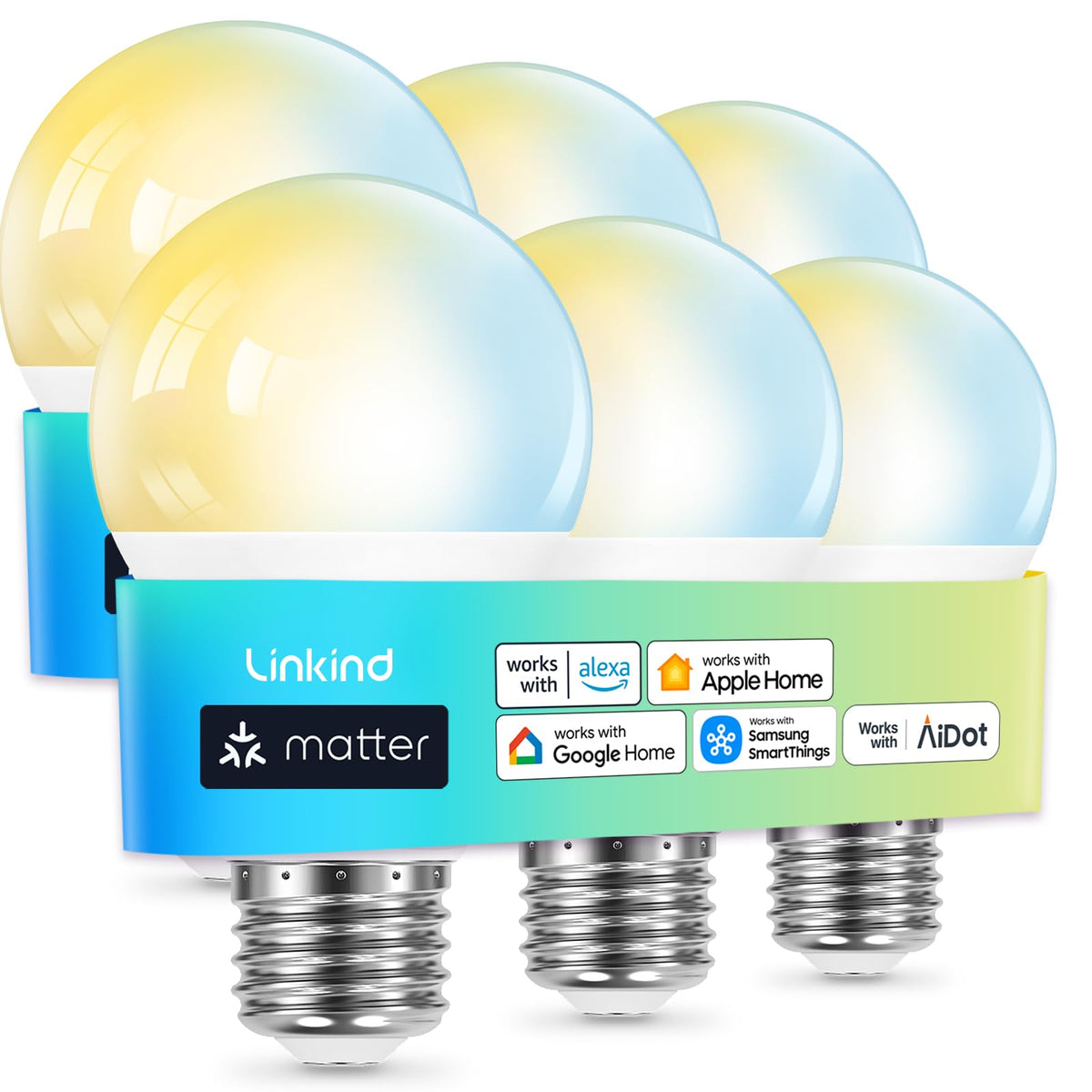 Linkind Smart Light Bulbs, Compatible with Alexa, Google Home, AiDot