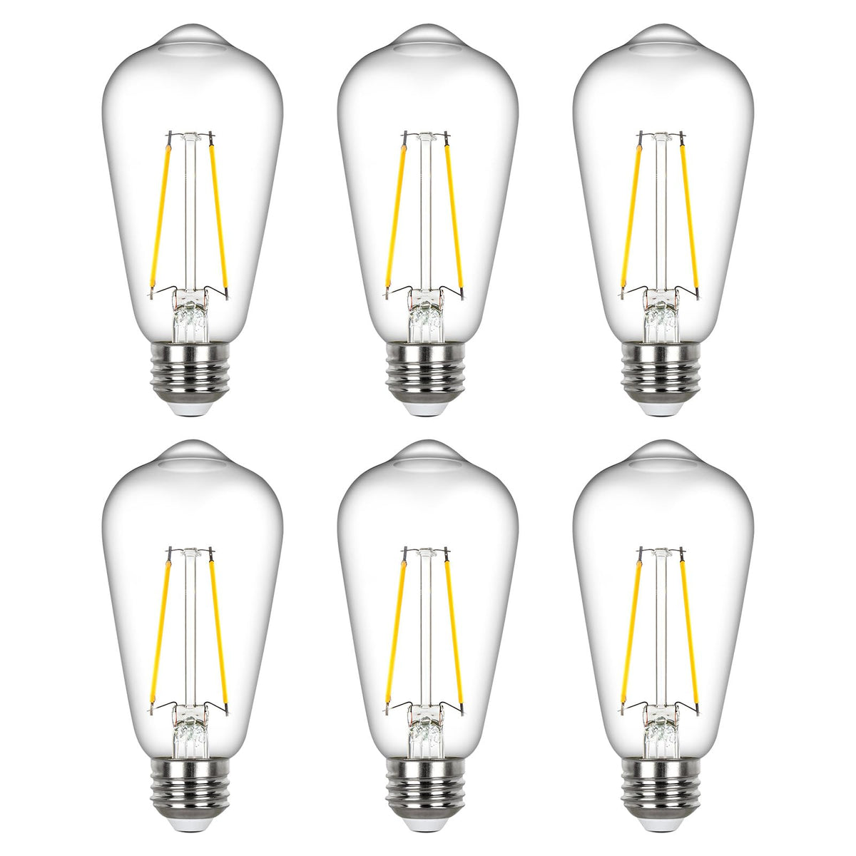 Sigalux LED Edison Bulbs 40 watt Equivalent, E26 Light Bulb Dimmable, Soft White 2700K, Amber Glass ST58 Vintage LED Bulbs, 80+ CRI, 4.5W 400LM, E26 Base, 4 Pack