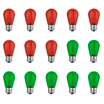 GvvooHome 24 Pack LED S14 Replacement Light Bulbs, Waterproof 1W Vintage Edison Bulbs for Outdoor Patio Backyard String Lights, Dimmable, E26 Regular Medium Screw Base, 2200K Warm White