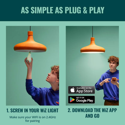 WiZ Connected Smart Light Bulbs, Sunset to Sunrise Automation + Motion Detection + Control with Voice or App, Full Color A19 60W 800LM Indoor, Matter Compatible -3 Pack