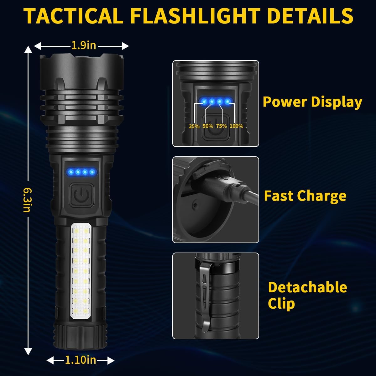 ZioeYiue Rechargeable Flashlights High Lumens 2Pack, Flash Lights for Home