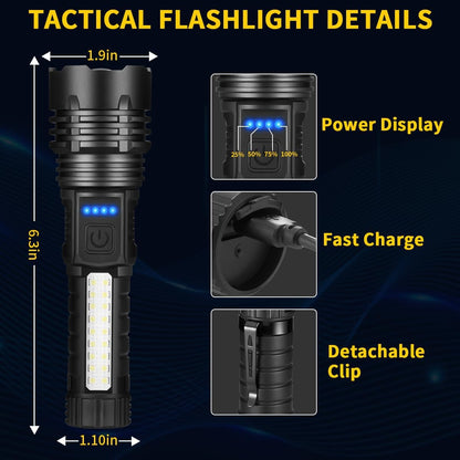 ZioeYiue Rechargeable Flashlights High Lumens 2Pack, Flash Lights for Home