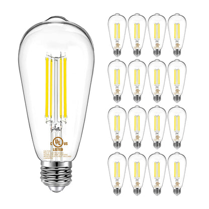 DAYBETTER 4 Pack Vintage LED Edison Bulbs, E26 Led Bulb 60W Equivalent, Dimmable Led Light Bulbs, High Brightness 800 LM Warm White 2700K, ST58 Antique LED Filament Bulbs, Clear Glass Style for Home