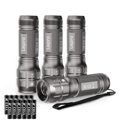 Lepro LED White Light Flashlight, High Lumens Waterproof Adjustable Focus