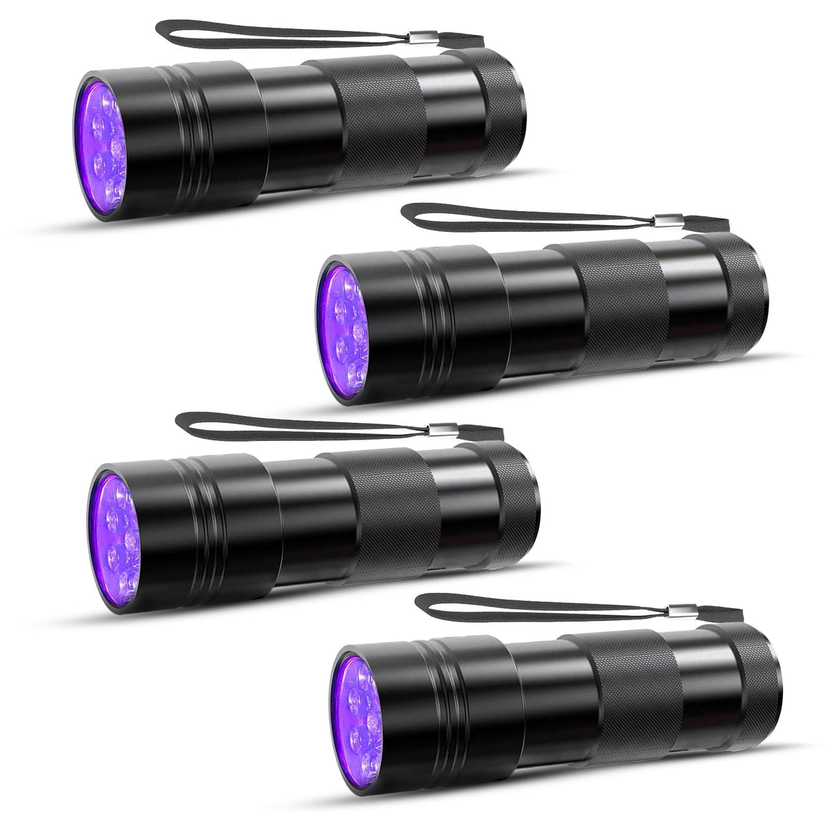 COSOOS 2 Pack UV Flashlight, 12 LED Handheld Blacklight Flashlight 395nm Mini Light Torch Detector for Dog Pet Urine Stains, Bed Bugs and Scorpions. (Batteries not Included)