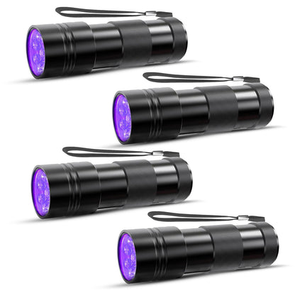 COSOOS 2 Pack UV Flashlight, 12 LED Handheld Blacklight Flashlight 395nm Mini Light Torch Detector for Dog Pet Urine Stains, Bed Bugs and Scorpions. (Batteries not Included)