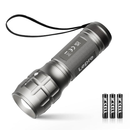 Lepro LED White Light Flashlight, High Lumens Waterproof Adjustable Focus