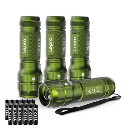 Lepro LED White Light Flashlight, High Lumens Waterproof Adjustable Focus