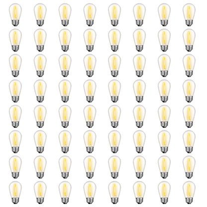 GvvooHome 24 Pack LED S14 Replacement Light Bulbs, Waterproof 1W Vintage Edison Bulbs for Outdoor Patio Backyard String Lights, Dimmable, E26 Regular Medium Screw Base, 2200K Warm White