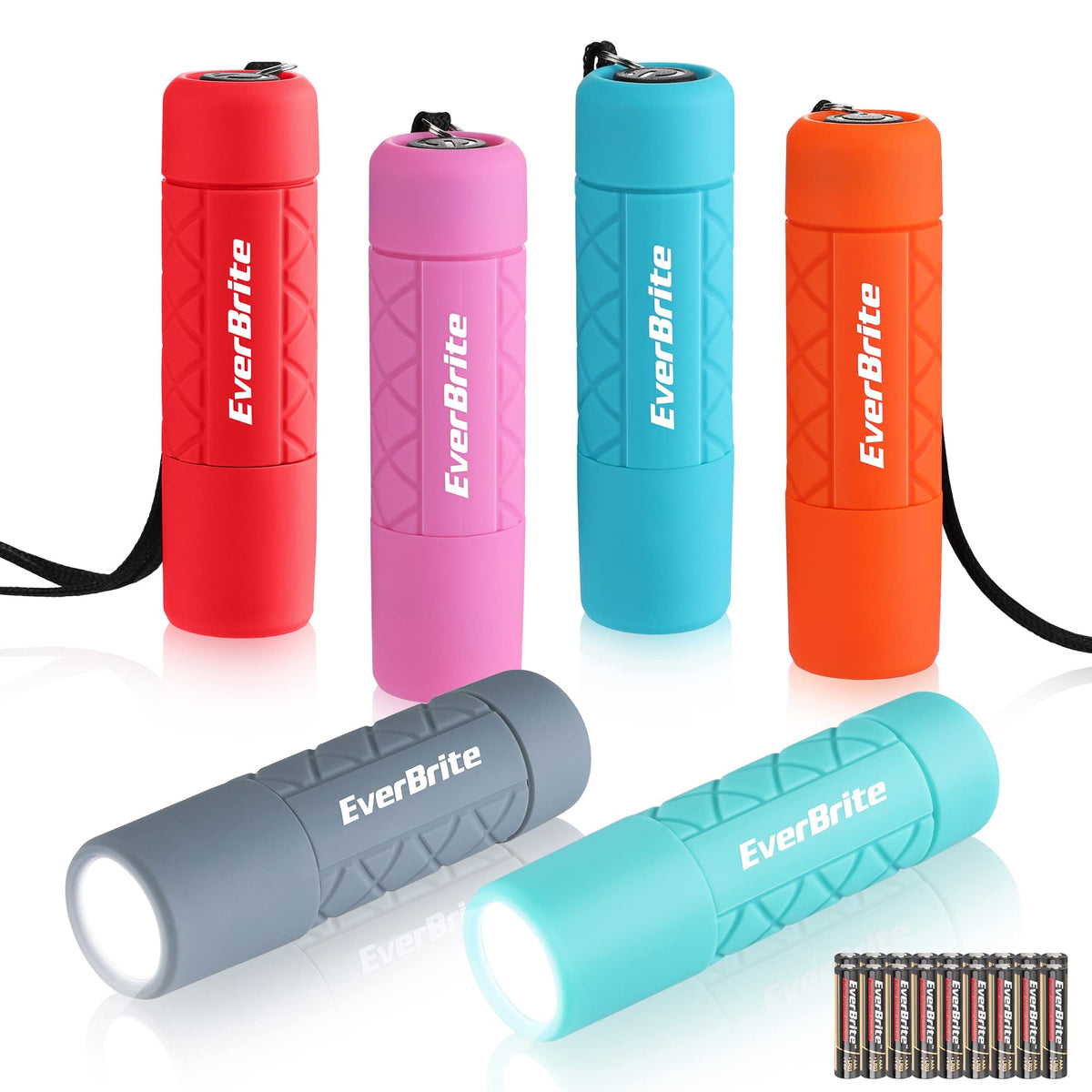 EverBrite 6-Pack Mini Flashlights, 9-LED Flashlight, Batteries Included