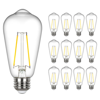 Sigalux LED Edison Bulbs 40 watt Equivalent, E26 Light Bulb Dimmable, Soft White 2700K, Amber Glass ST58 Vintage LED Bulbs, 80+ CRI, 4.5W 400LM, E26 Base, 4 Pack