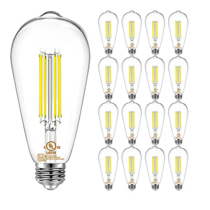 DAYBETTER 4 Pack Vintage LED Edison Bulbs, E26 Led Bulb 60W Equivalent, Dimmable Led Light Bulbs, High Brightness 800 LM Warm White 2700K, ST58 Antique LED Filament Bulbs, Clear Glass Style for Home