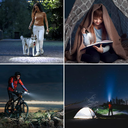 Lepro LED White Light Flashlight, High Lumens Waterproof Adjustable Focus