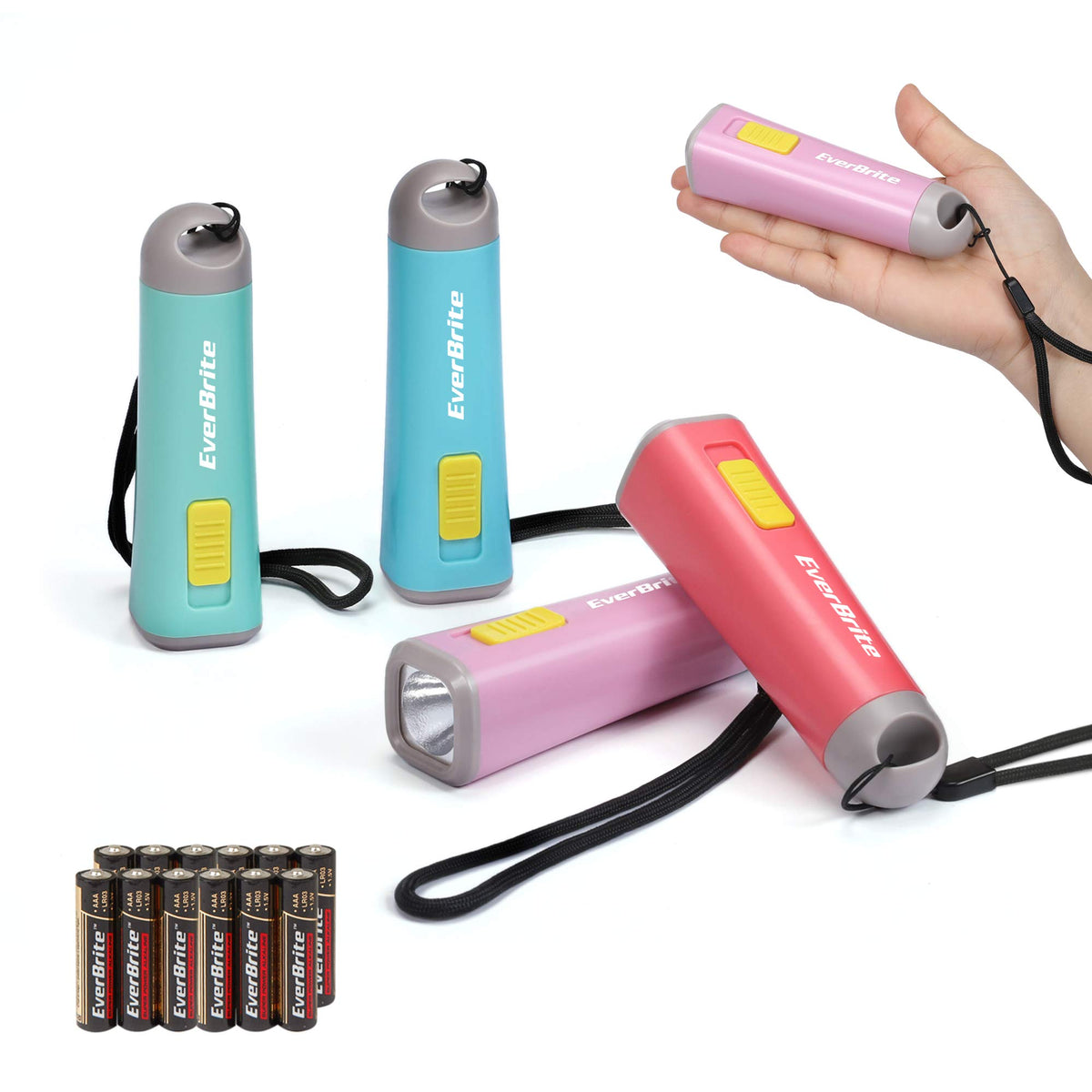 EverBrite 6-Pack Mini Flashlights, 9-LED Flashlight, Batteries Included