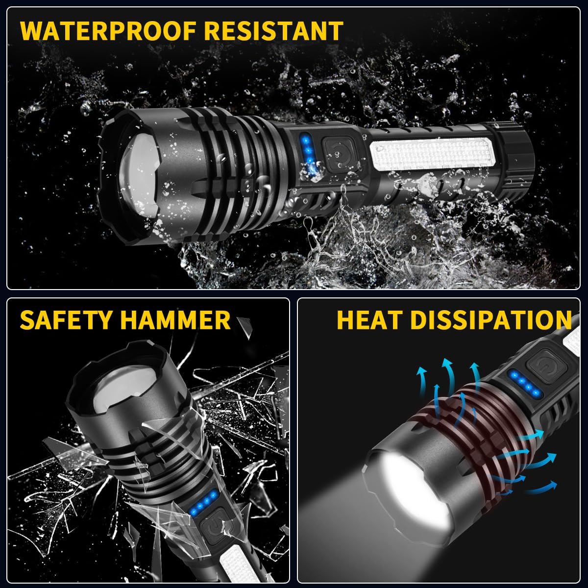 ZioeYiue Rechargeable Flashlights High Lumens 2Pack, Flash Lights for Home