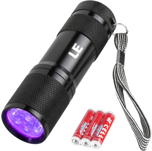 Lepro 395nm UV LED Flashlight, 9 LED Blacklight Detector