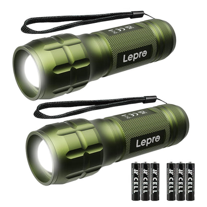 Lepro LED White Light Flashlight, High Lumens Waterproof Adjustable Focus