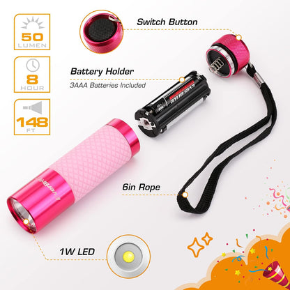 EverBrite 3-Pack Mini Flashlights, Glow in Dark Flashlights