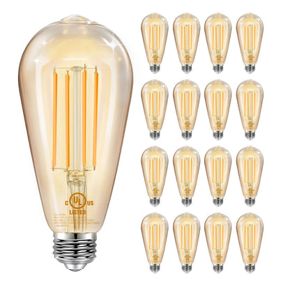 DAYBETTER 4 Pack Vintage LED Edison Bulbs, E26 Led Bulb 60W Equivalent, Dimmable Led Light Bulbs, High Brightness 800 LM Warm White 2700K, ST58 Antique LED Filament Bulbs, Clear Glass Style for Home