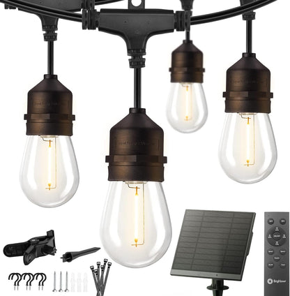 Brightown 52FT Solar String Lights Outdoor Waterproof, Up to 26Hrs Runtime