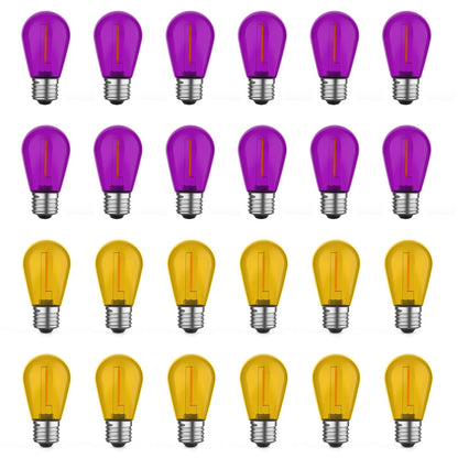 GvvooHome 24 Pack LED S14 Replacement Light Bulbs, Waterproof 1W Vintage Edison Bulbs for Outdoor Patio Backyard String Lights, Dimmable, E26 Regular Medium Screw Base, 2200K Warm White