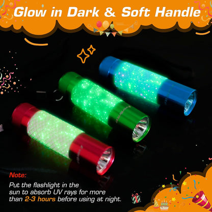 EverBrite 3-Pack Mini Flashlights, Glow in Dark Flashlights