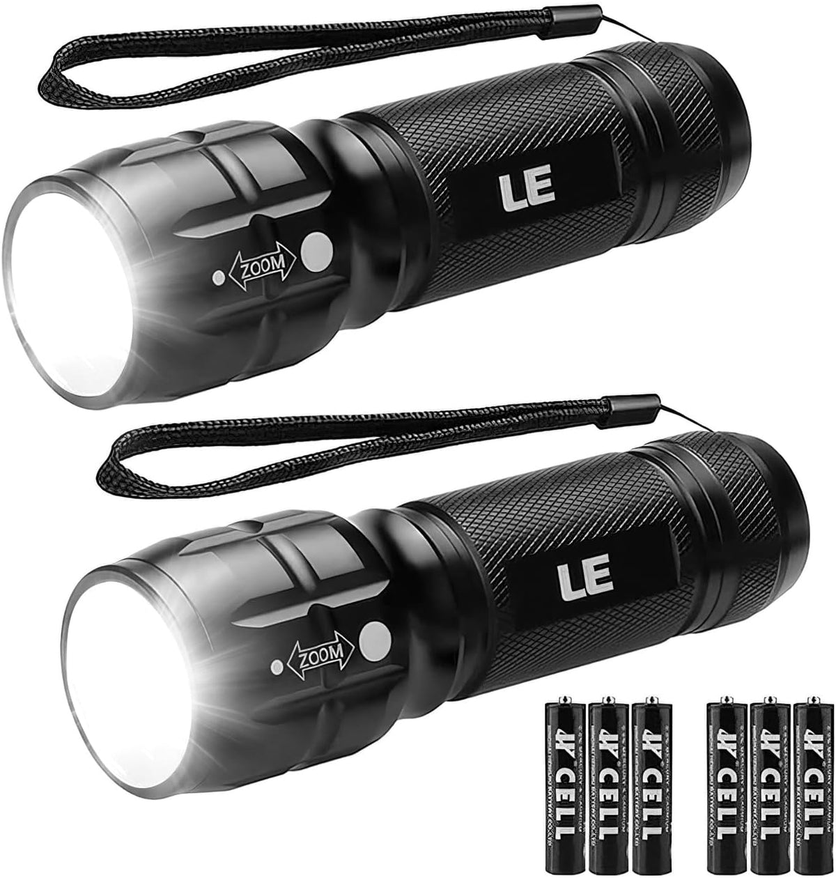 Lepro LED White Light Flashlight, High Lumens Waterproof Adjustable Focus