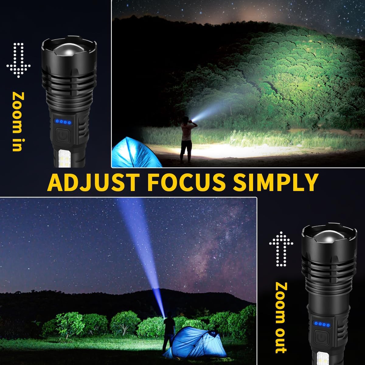 ZioeYiue Rechargeable Flashlights High Lumens 2Pack, Flash Lights for Home