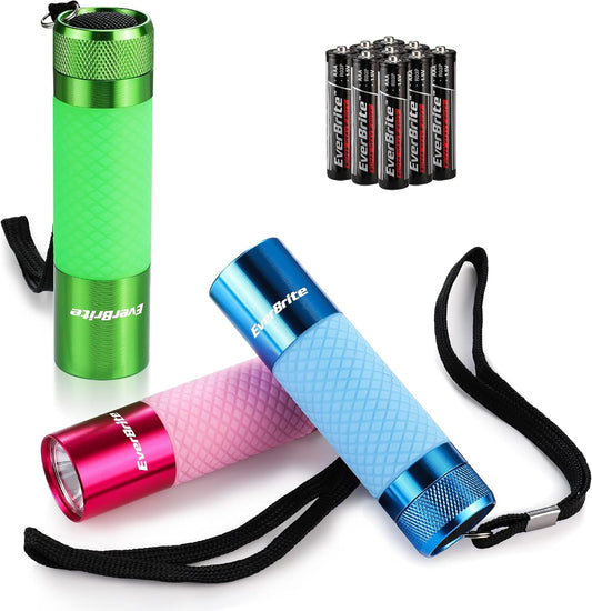 EverBrite 3-Pack Mini Flashlights, Glow in Dark Flashlights