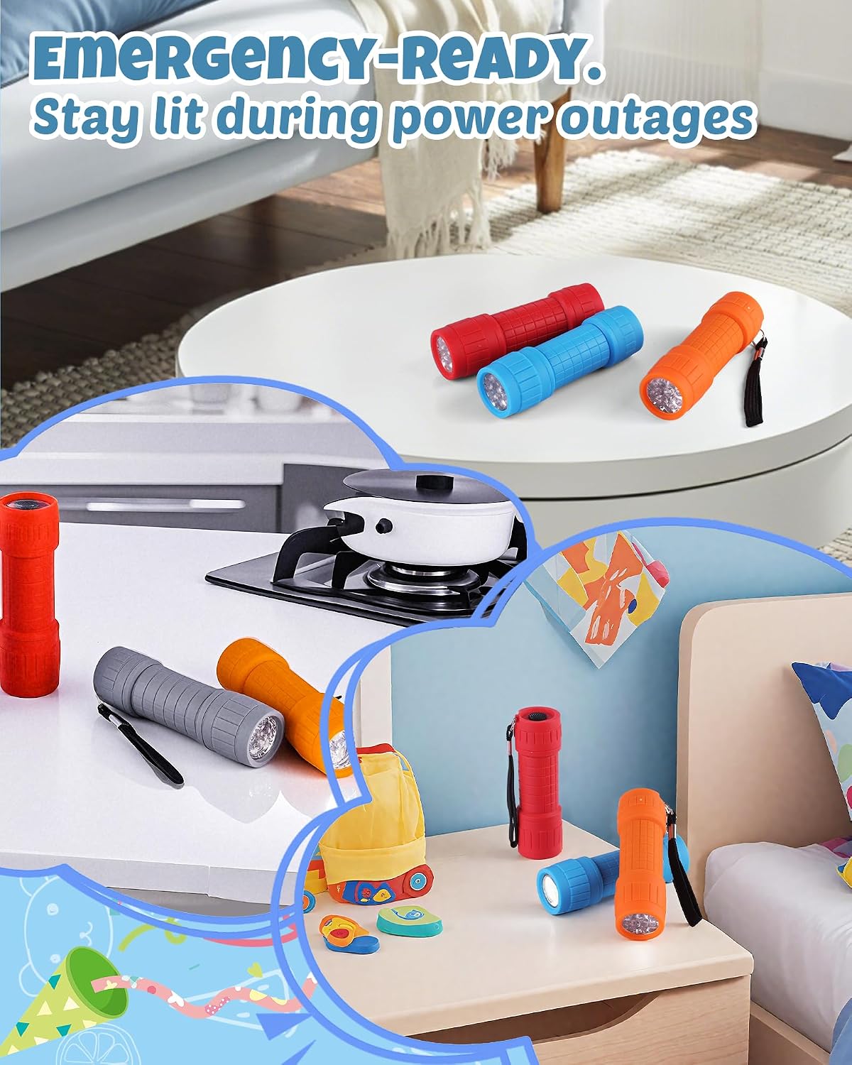 EverBrite 6-Pack Mini Flashlights, 9-LED Flashlight, Batteries Included