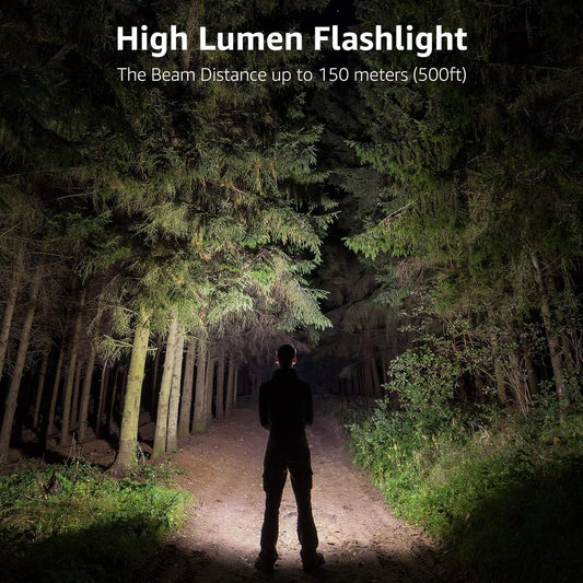 Lepro LED White Light Flashlight, High Lumens Waterproof Adjustable Focus