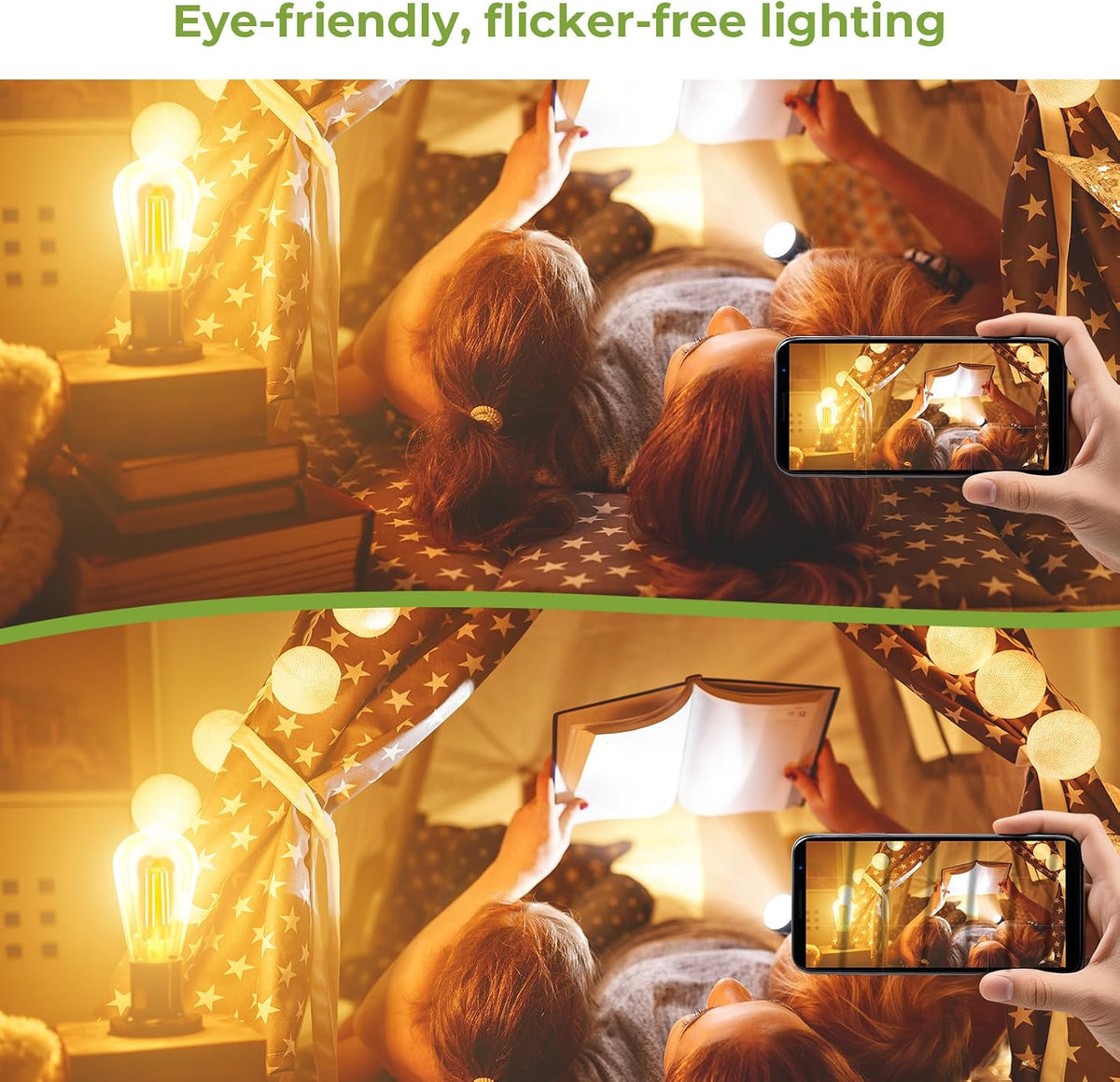 Sigalux LED Edison Bulbs 40 watt Equivalent, E26 Light Bulb Dimmable, Soft White 2700K, Amber Glass ST58 Vintage LED Bulbs, 80+ CRI, 4.5W 400LM, E26 Base, 4 Pack