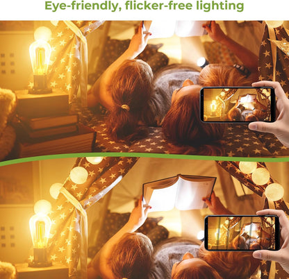 Sigalux LED Edison Bulbs 40 watt Equivalent, E26 Light Bulb Dimmable, Soft White 2700K, Amber Glass ST58 Vintage LED Bulbs, 80+ CRI, 4.5W 400LM, E26 Base, 4 Pack