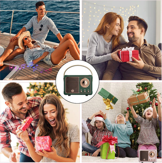 Dosmix Retro Bluetooth Speaker,Vintage Decor,Small Gift for Women Men Green