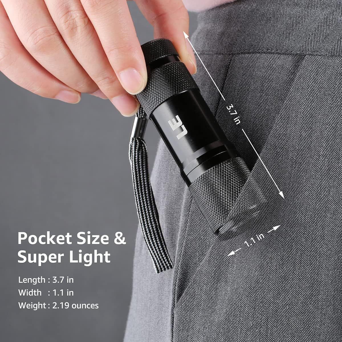 Lepro 395nm UV LED Flashlight, 9 LED Blacklight Detector