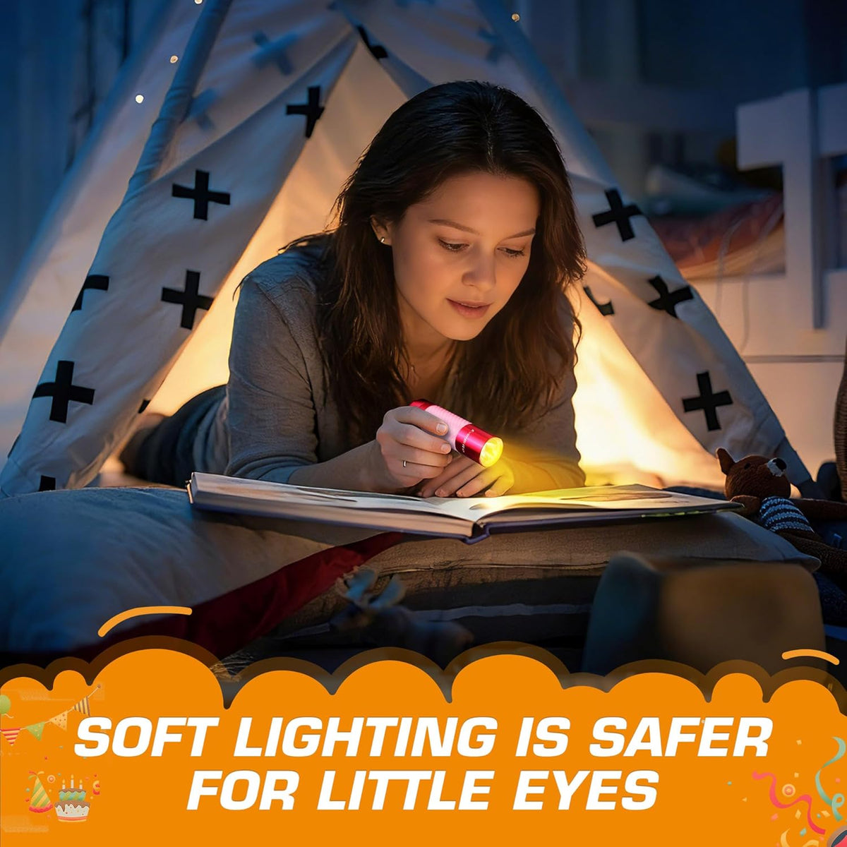 EverBrite 3-Pack Mini Flashlights, Glow in Dark Flashlights