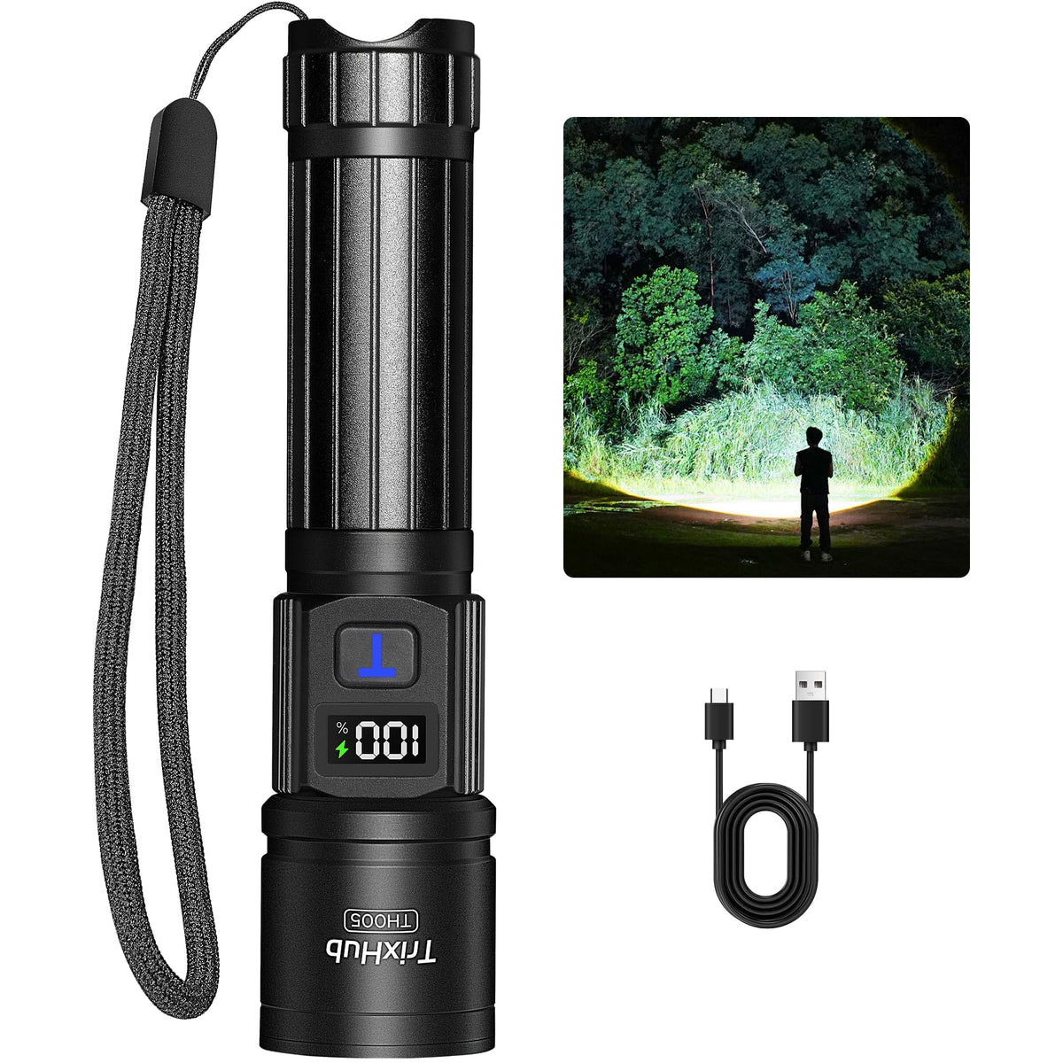 TrixHub Rechargeable Flashlights 2 Pack Super Bright High Lumens Flashlight