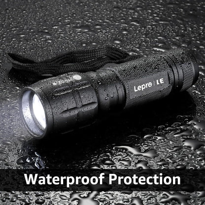 Lepro LED White Light Flashlight, High Lumens Waterproof Adjustable Focus
