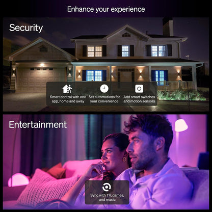 Philips Hue Essential Smart LED A19 Bulb, 4-Pack