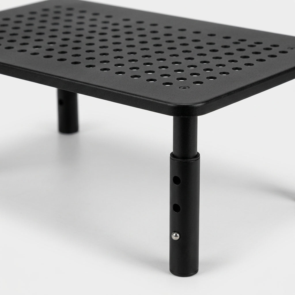 3-Level Adjustable Monitor Stand – Vented Metal Desk Riser for 13–32" Screens | VectraKeys