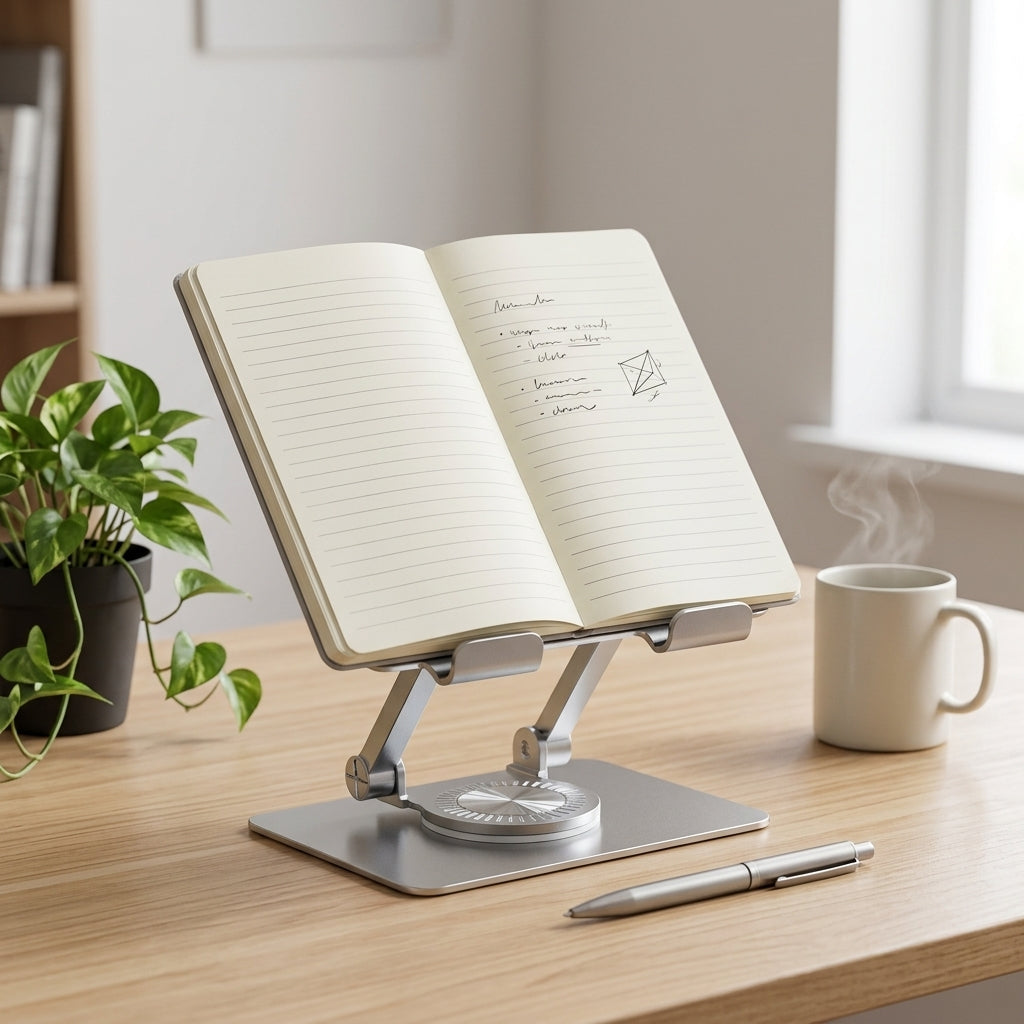 Adjustable Aluminum Desk Stand – 360° Tilt Phone & Notebook Holder | VectraKeys