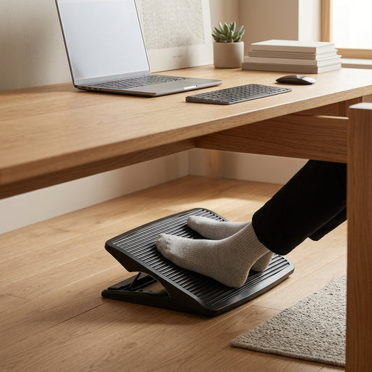 Adjustable Under Desk Footrest – Foldable Ergonomic Office Foot Rest | VectraKeys