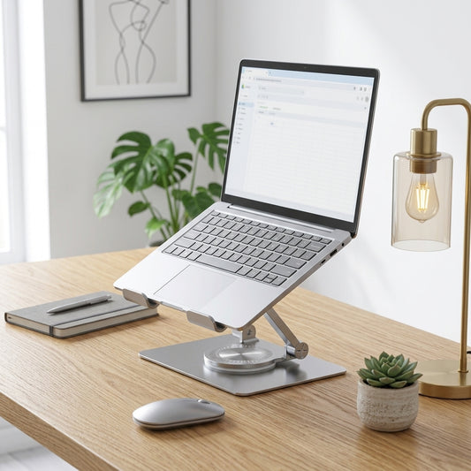 Adjustable Aluminum Desk Stand – 360° Tilt Phone & Notebook Holder | VectraKeys