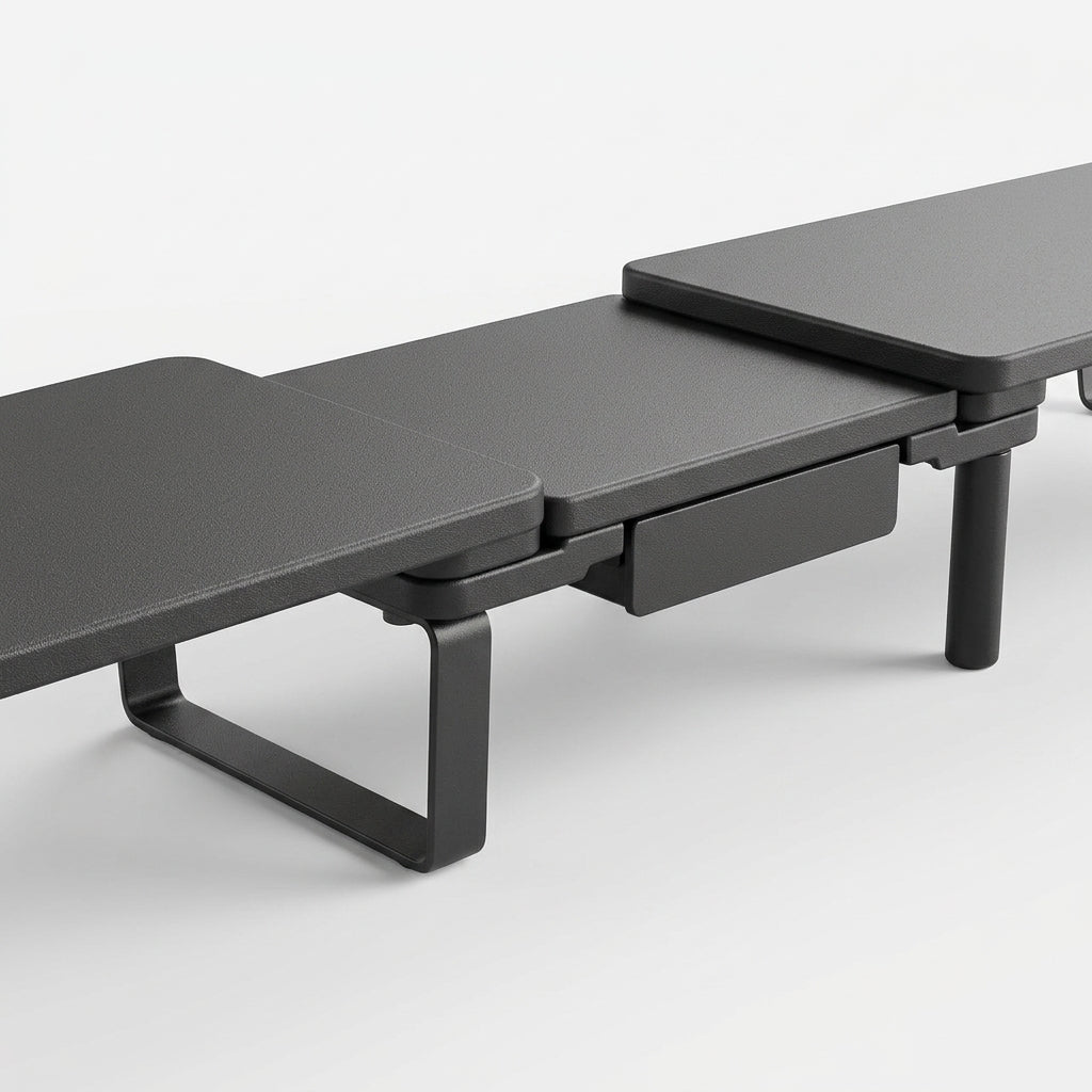 3-Level Adjustable Monitor Stand – Black Ergonomic Desk Riser for 13–32" Screens | VectraKeys