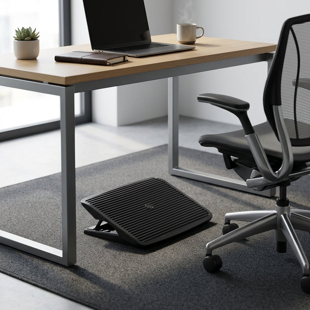 Adjustable Under Desk Footrest – Foldable Ergonomic Office Foot Rest | VectraKeys